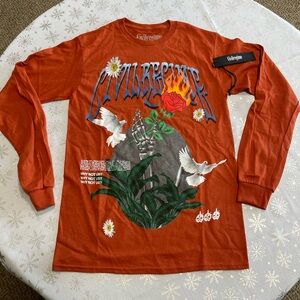 Civil Regime Orange Long Sleeve Graphic Tee